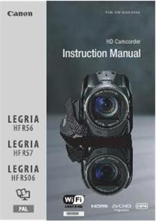 Canon Legria HF R57 manual. Camera Instructions.